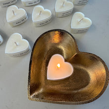 Load image into Gallery viewer, Gold Heart Bowl w/Tea Light