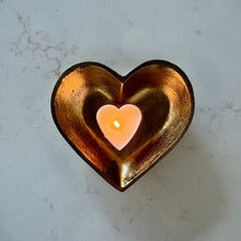 Load image into Gallery viewer, Gold Heart Bowl w/Tea Light