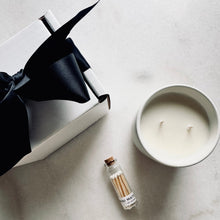 Load image into Gallery viewer, Matte White Candle + Mini Matches