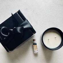 Load image into Gallery viewer, Matte Black Candle + Mini Matches
