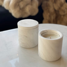Load image into Gallery viewer, white marble vessel w/candle