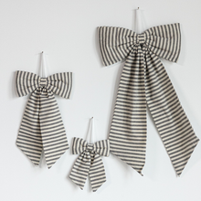 Load image into Gallery viewer, striped charcoal bows
