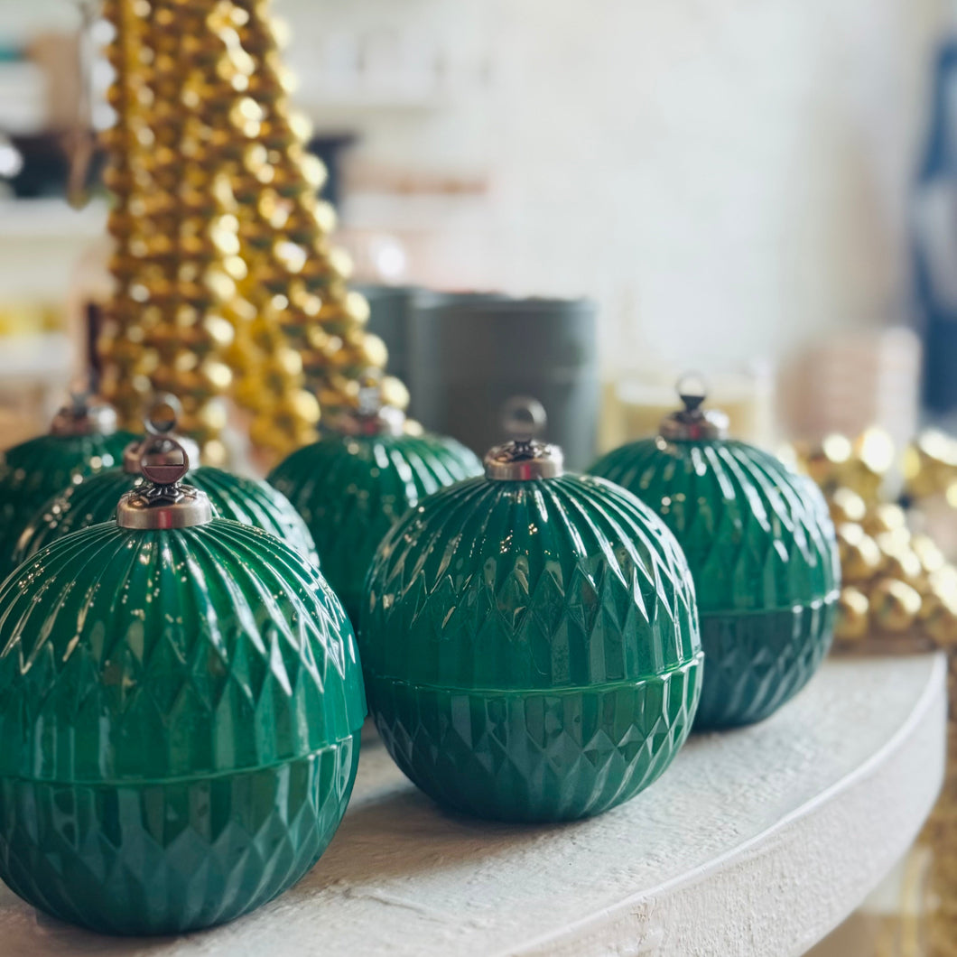 green glass ornament