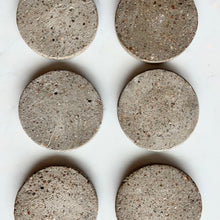 Load image into Gallery viewer, Six concrete coasters arranged in a 2x3 grid on a white background

