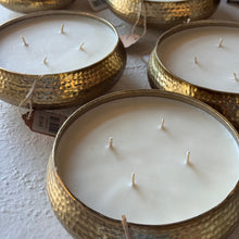 Load image into Gallery viewer, hammered gold bowl 4-wick
