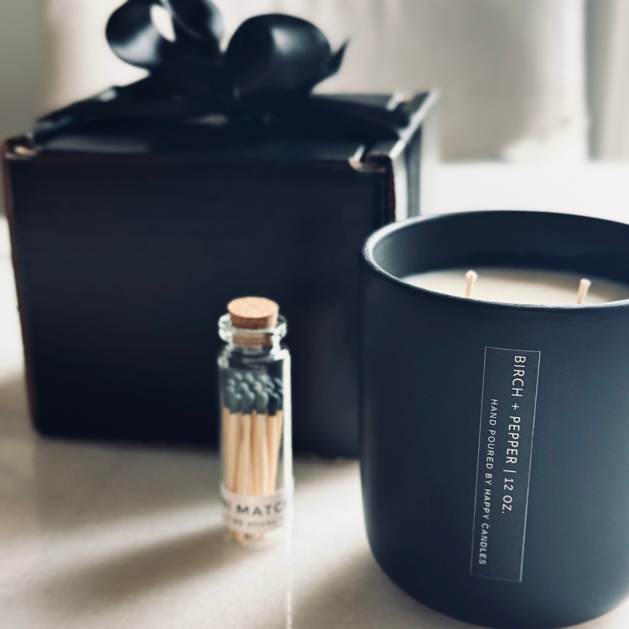 Matte Black Candle + Mini Matches – Z CANDLES