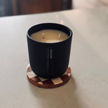 Load image into Gallery viewer, brown and white checkered candle coaster
