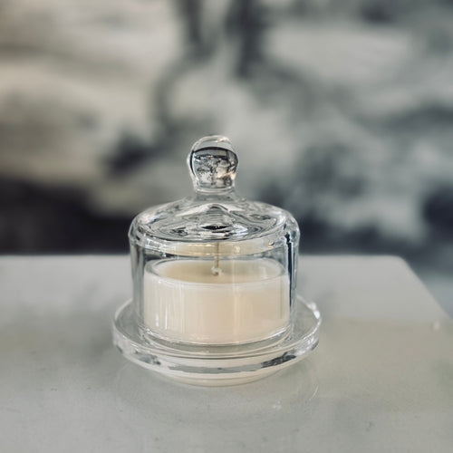 glass butter dish cloche candle