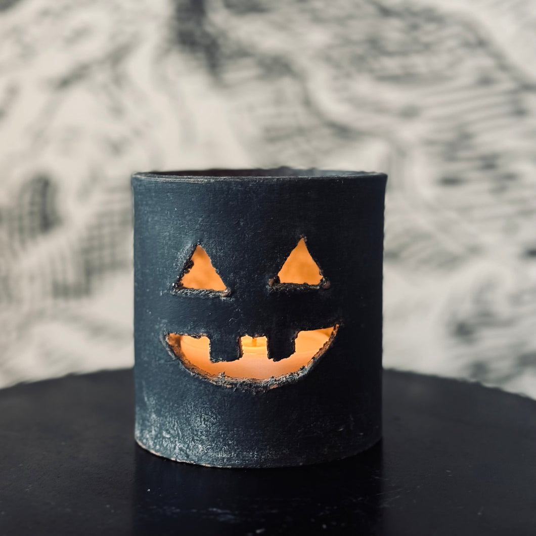 black terracotta jack o' lantern set